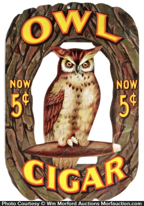 Antique Advertising Owl Cigar Sign Antique Advertising