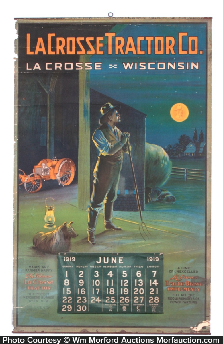 Antique Advertising La Crosse Tractor Calendar Antique Advertising