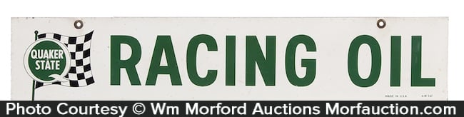 Antique Advertising | Quaker State Racing Oil Sign • Antique Advertising