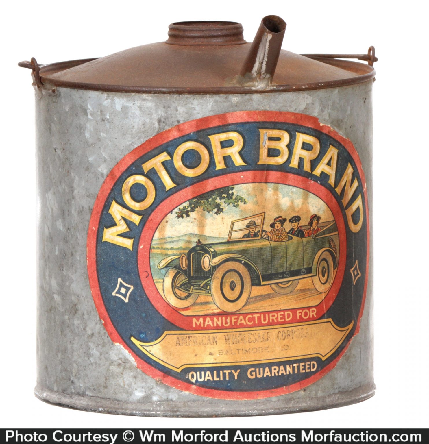 Motor Brand Oil Tin • Antique Advertising