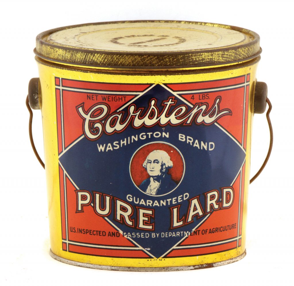 Carsten's Washington Lard Pail • Antique Advertising