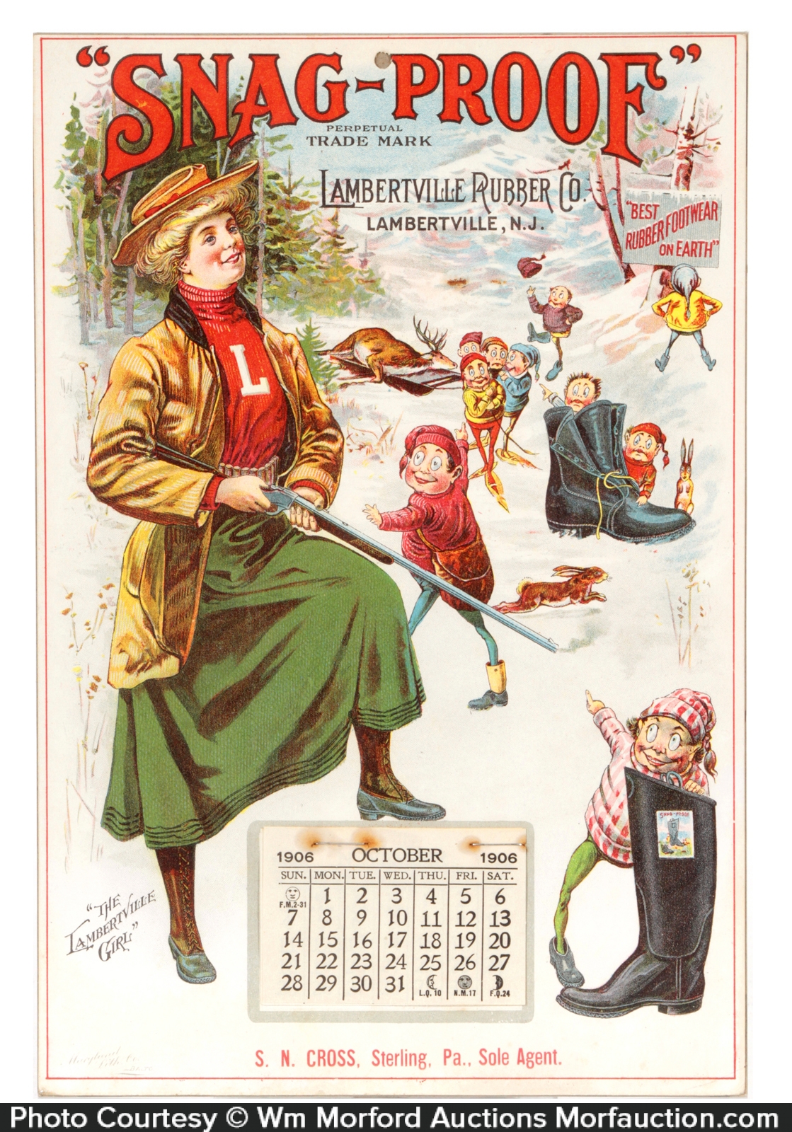 Lambertville SnagProof Boots Calendar • Antique Advertising