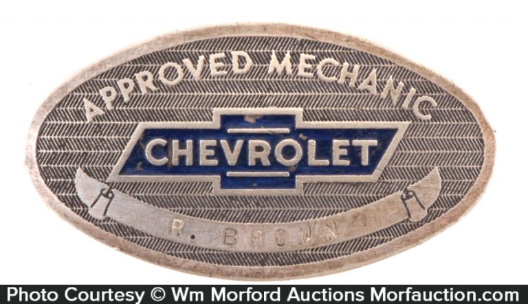 Chevrolet Mechanic Badge • Antique Advertising