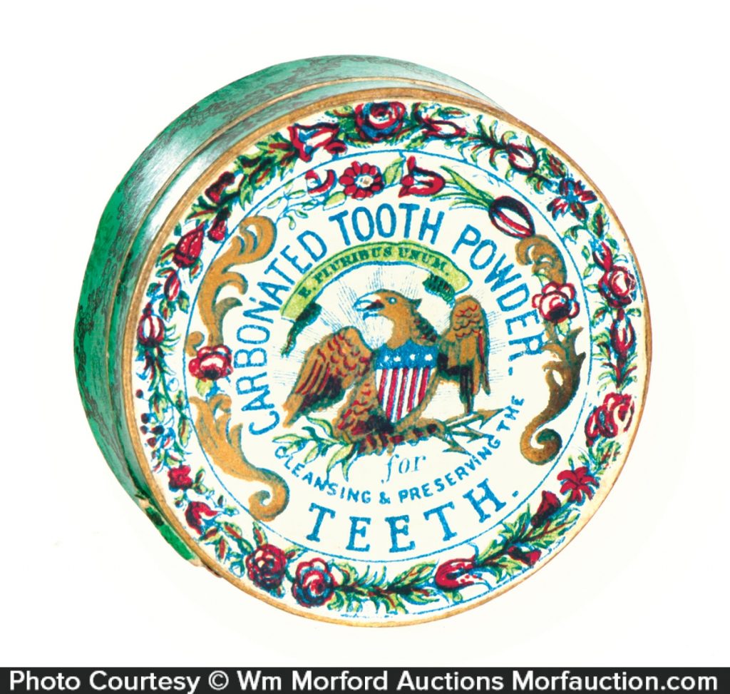 Carbonated Tooth Powder Tin • Antique Advertising