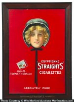 Egyptienne Straights Cigarettes Sign • Antique Advertising