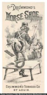 Drummond's Horseshoe Tobacco Sign • Antique Advertising