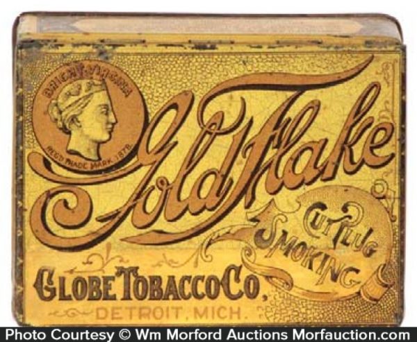 Gold Flake Tobacco Tin • Antique Advertising