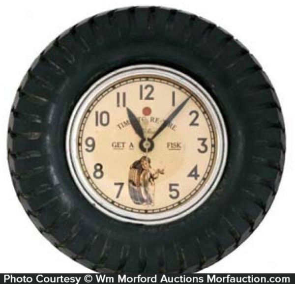 Fisk Tires Clock • Antique Advertising