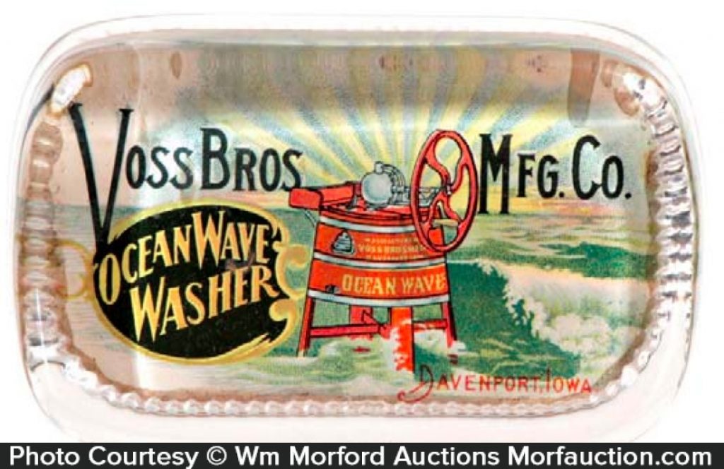 Voss Ocean Wave Washer Paperweight • Antique Advertising