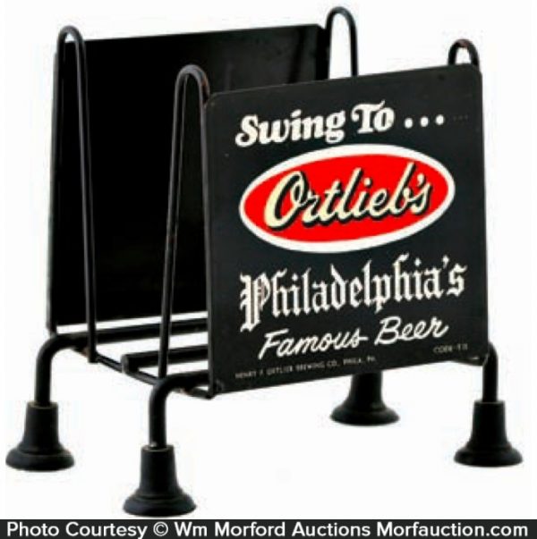 Ortlieb's Philadelphia Beer Napkin Holder • Antique Advertising
