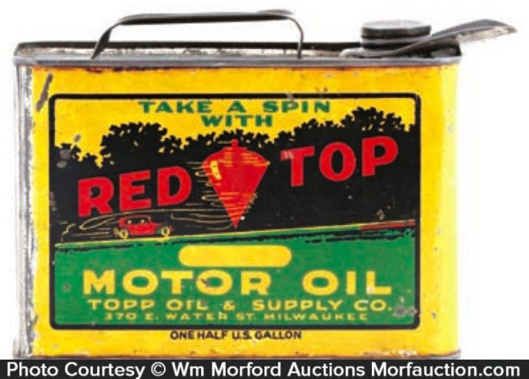 Antique Advertising | Red Top Oil Can • Antique Advertising