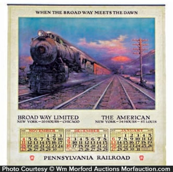 Pennsylvania Railroad Calendar • Antique Advertising