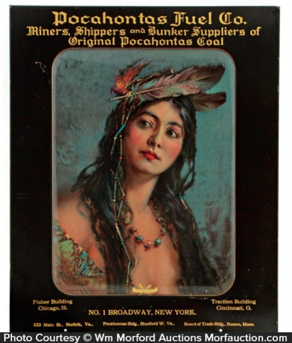 Antique Advertising Pocahontas Fuel Sign • Antique Advertising