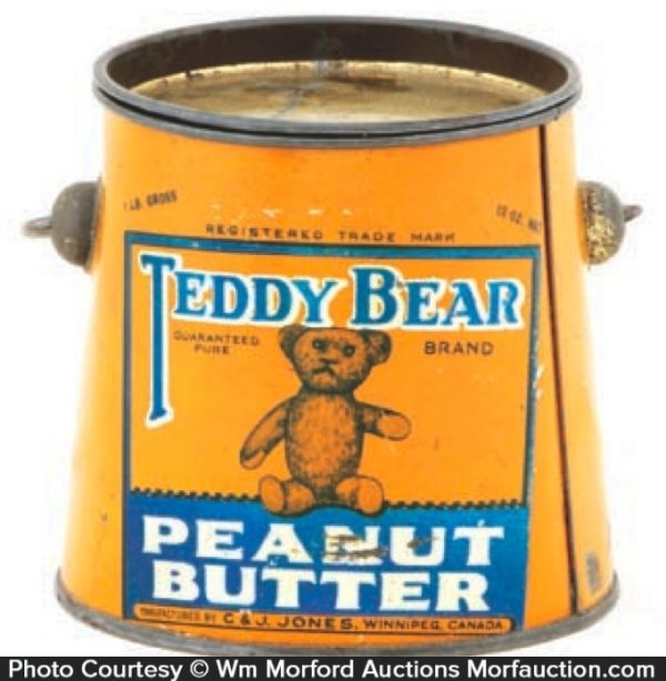 Teddy Bear Peanut Butter Pail • Antique Advertising