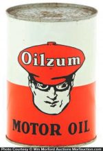 Oilzum HD #4 缶 1ポンドヴィンテージオイル缶 Vintage OILZUM Champion Motor Oil Fully intact 1 Qt Tin Can