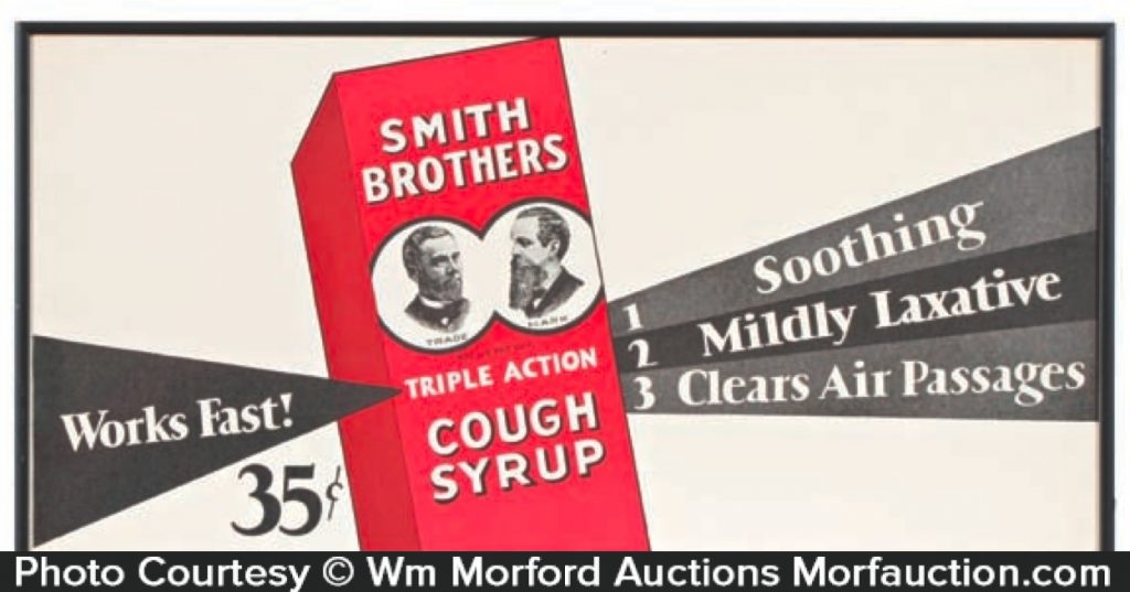 Smith Brothers Cough Syrup Sign • Antique Advertising