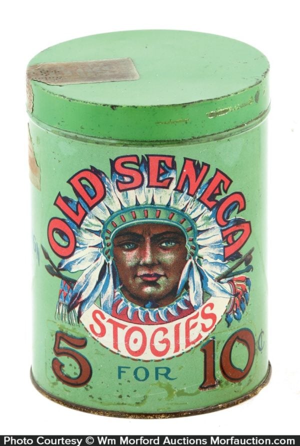 Old Seneca Stogies Can • Antique Advertising