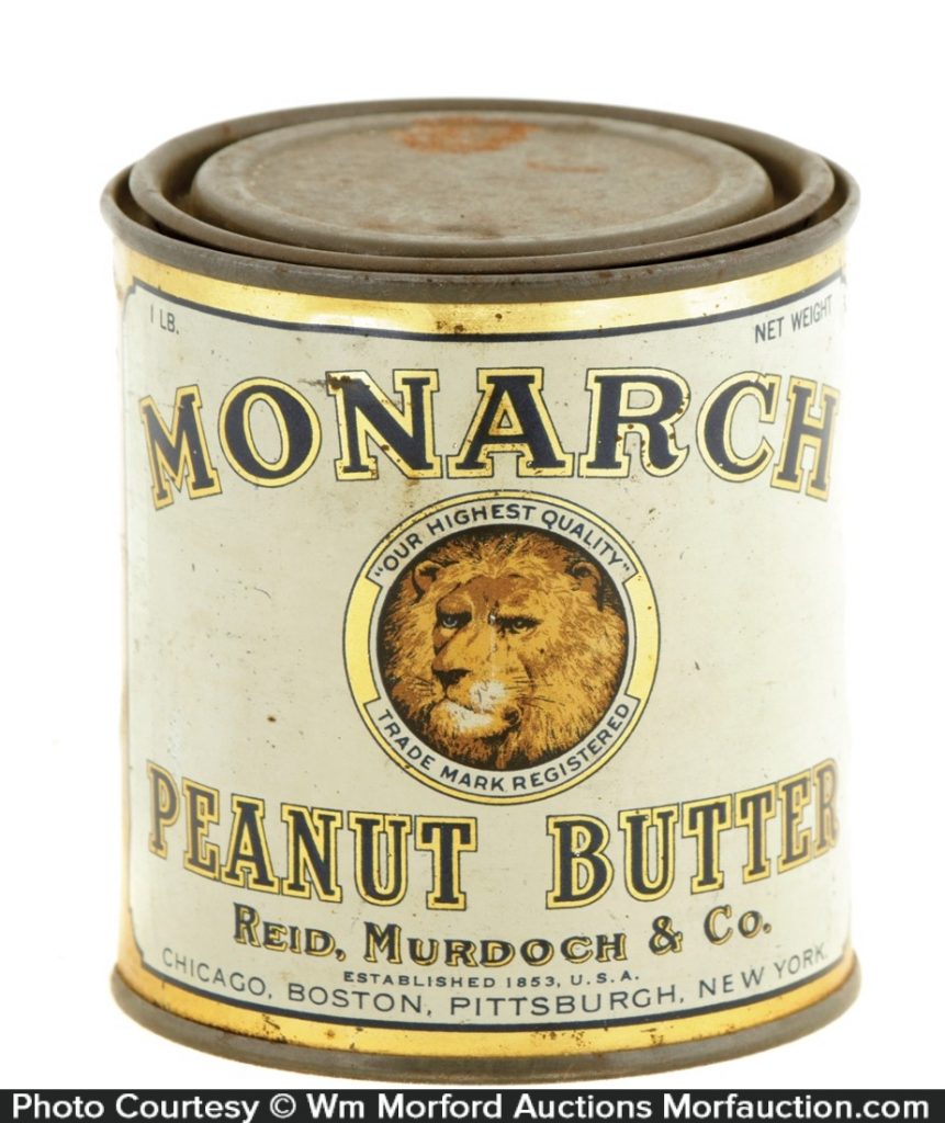 Monarch Peanut Butter Tin • Antique Advertising