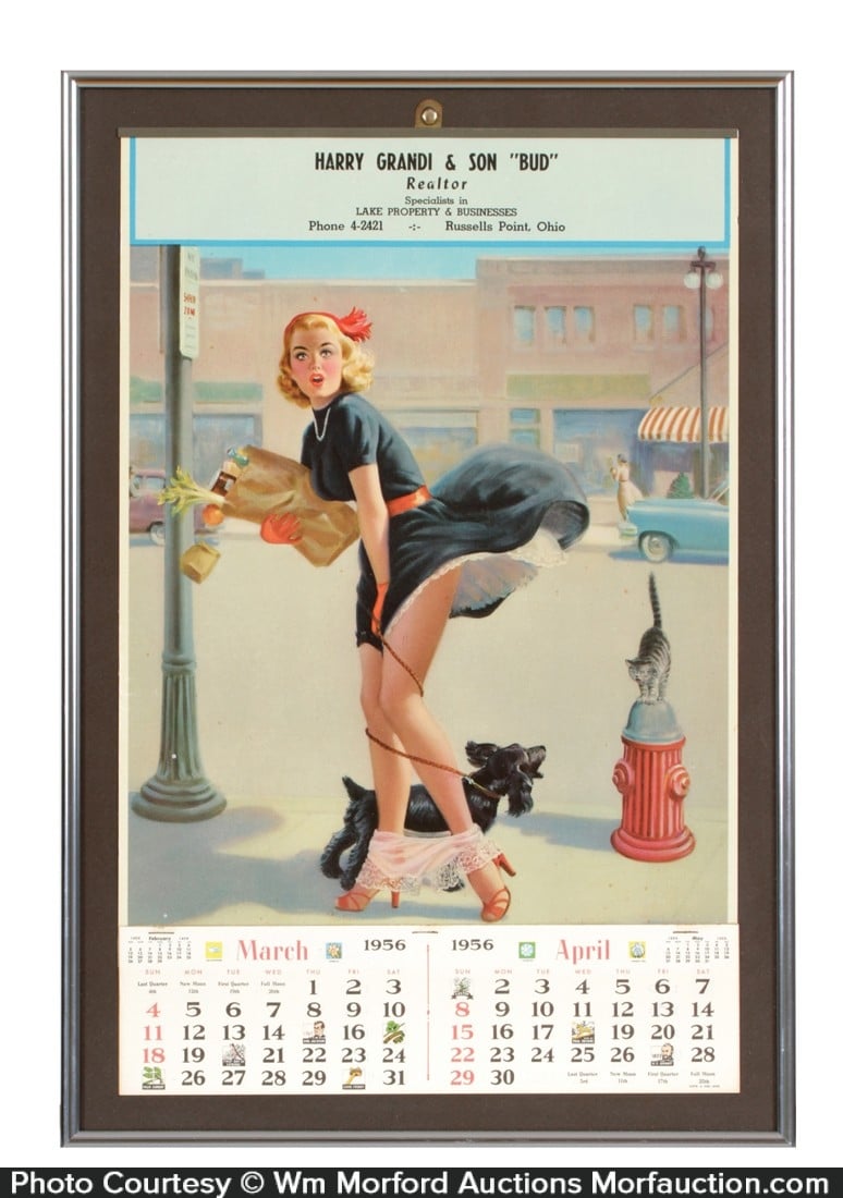 1956 PinUp Calendar • Antique Advertising