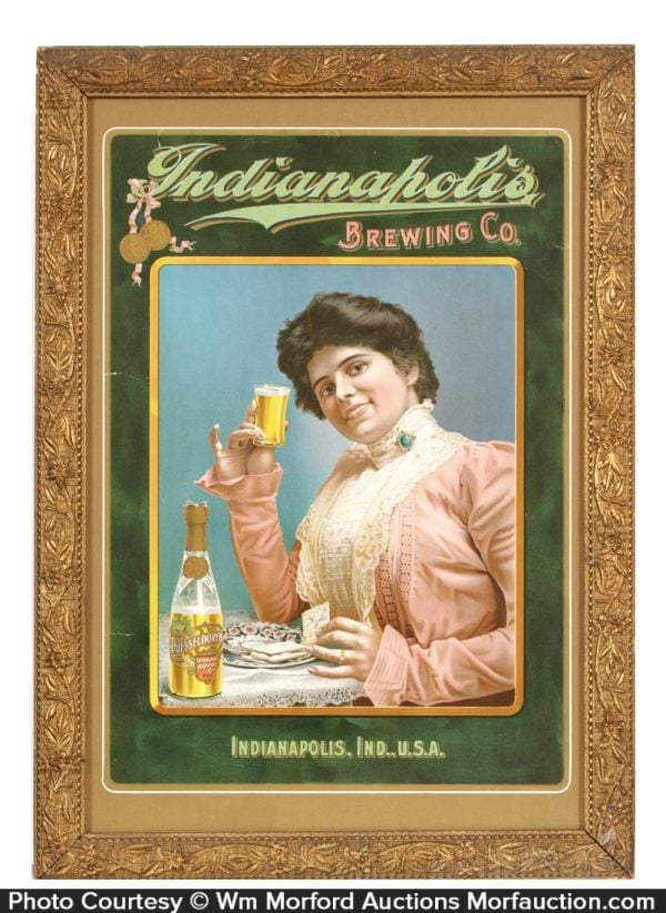 Indianapolis Brewing Company Sign • Antique Advertising