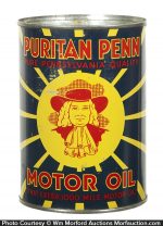 希少ビッグサイズ　VINTAGE PURITAN PENN オイル缶アンティーク Antique Oil Cans Free Price Guide With Descriptions and Photos