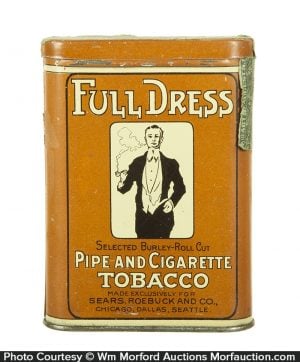 Full Dress Tobacco Tin  Antique Advertising