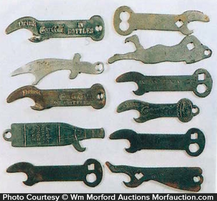 Set of 12 Vintage Collectible Corkscrew Bottle Openers Coca Cola Soda and Beer Openers Schmidt's Tuborg Pabst Collection Bottle Openers
