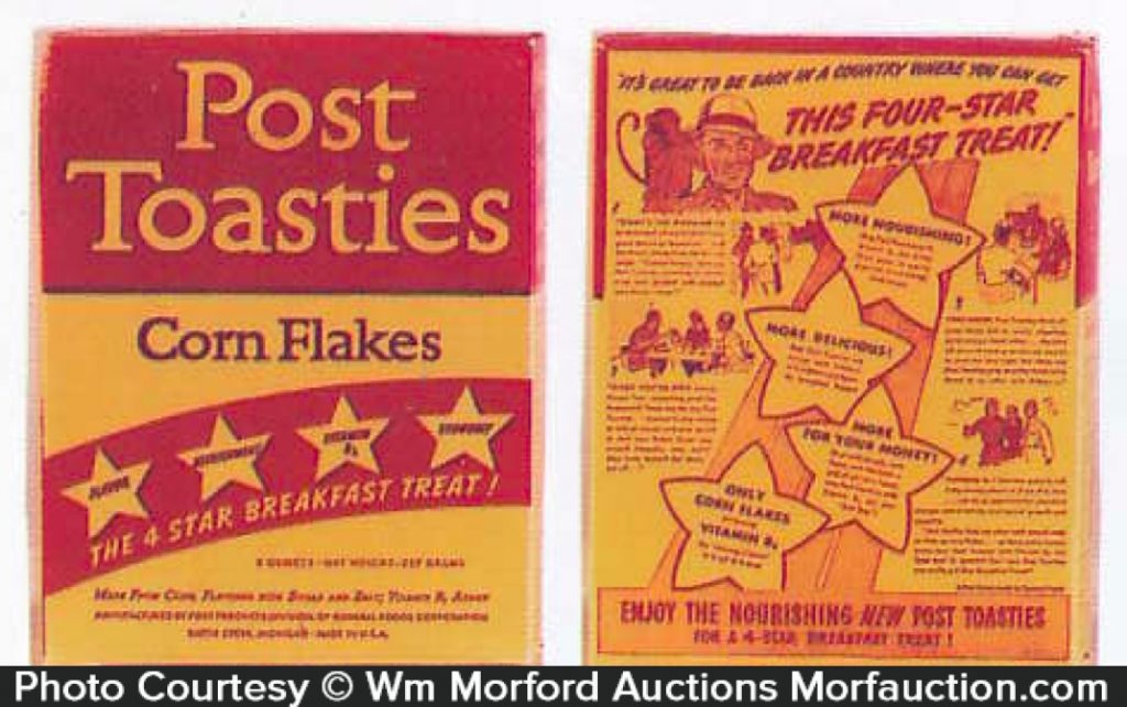 Post Toasties Corn Flakes Box • Antique Advertising