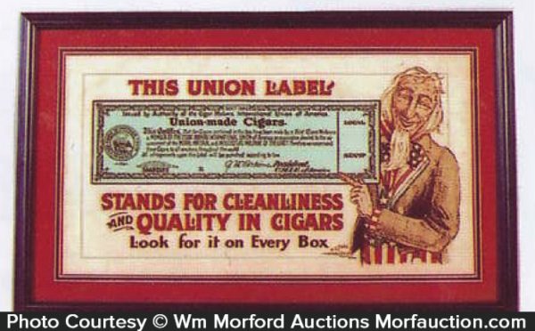 Union Cigar Labels Sign • Antique Advertising