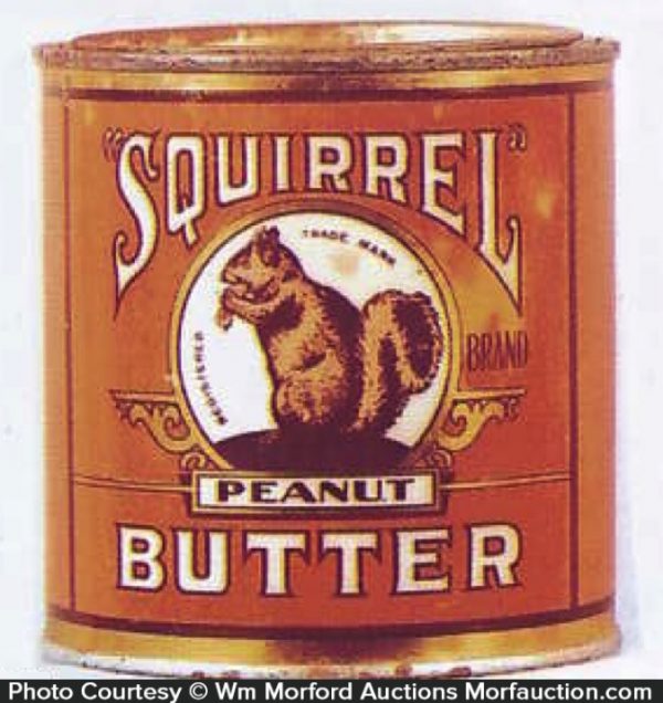 Antique Advertising Squirrel Peanut Butter Tin • Antique Advertising