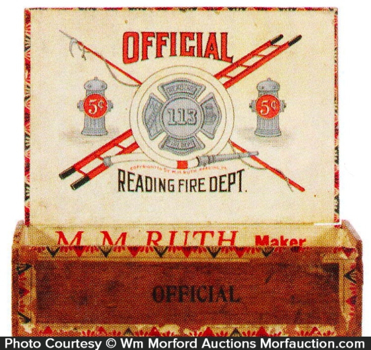 Reading Fire Dept. Cigar Box • Antique Advertising