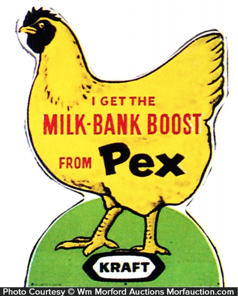 Kraft Pex Chicken Sign • Antique Advertising