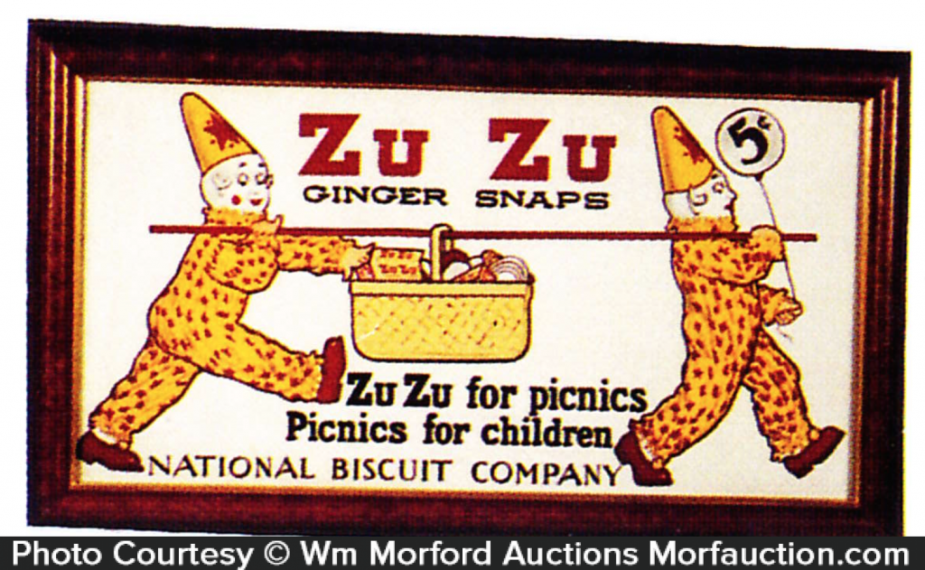Zu Zu Ginger Snaps Trolley Sign • Antique Advertising