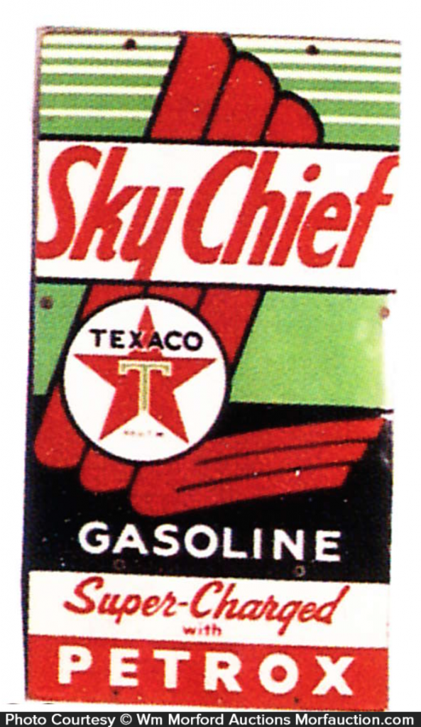 Texaco Sky Chief Gasoline Sign • Antique Advertising