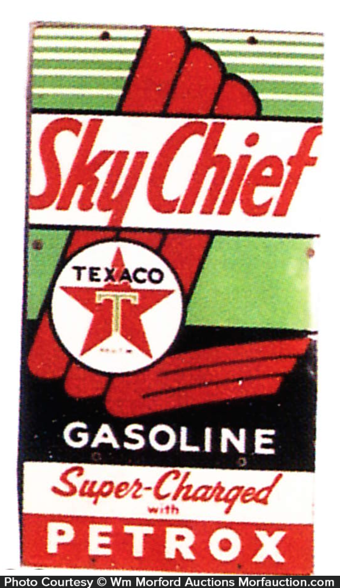 Texaco Sky Chief Gasoline metal sign baked Oil Gas Pump Plate 