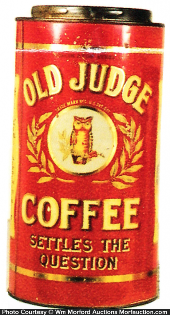 Old Judge Coffee Can • Antique Advertising