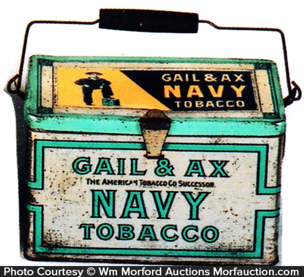 Gail & Ax Navy Tobacco Pail • Antique Advertising