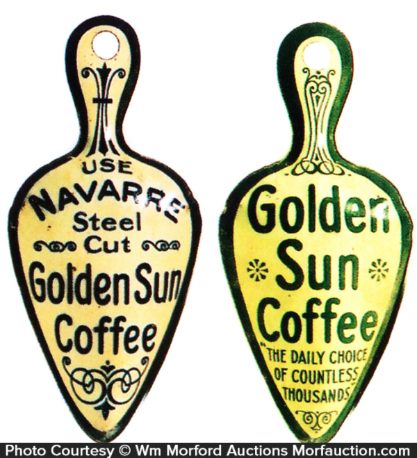 Golden Sun Coffee Miniature Scoops • Antique Advertising