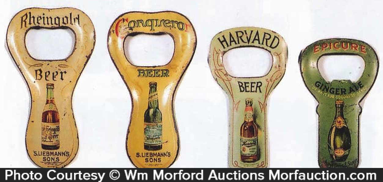 2 Vintage Beer Bottle Openers-Monticchio & Dreher-Old Advertising