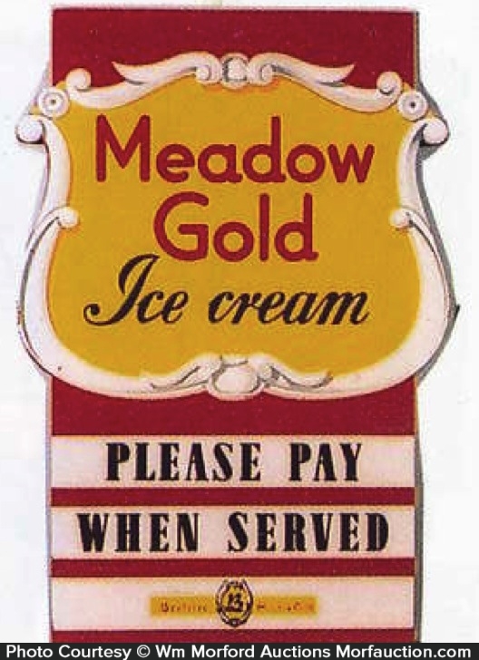 TIN SIGN B450 Meadow Gold Vanilla Ice Cream Rustic Retro Ice Cream Sign Decor 