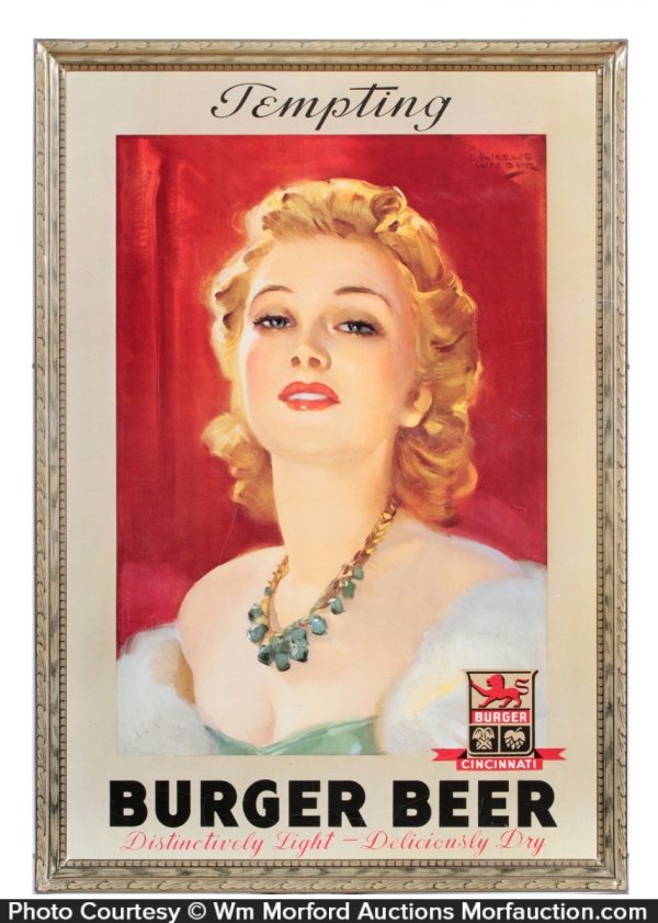 Burger Beer Sign • Antique Advertising