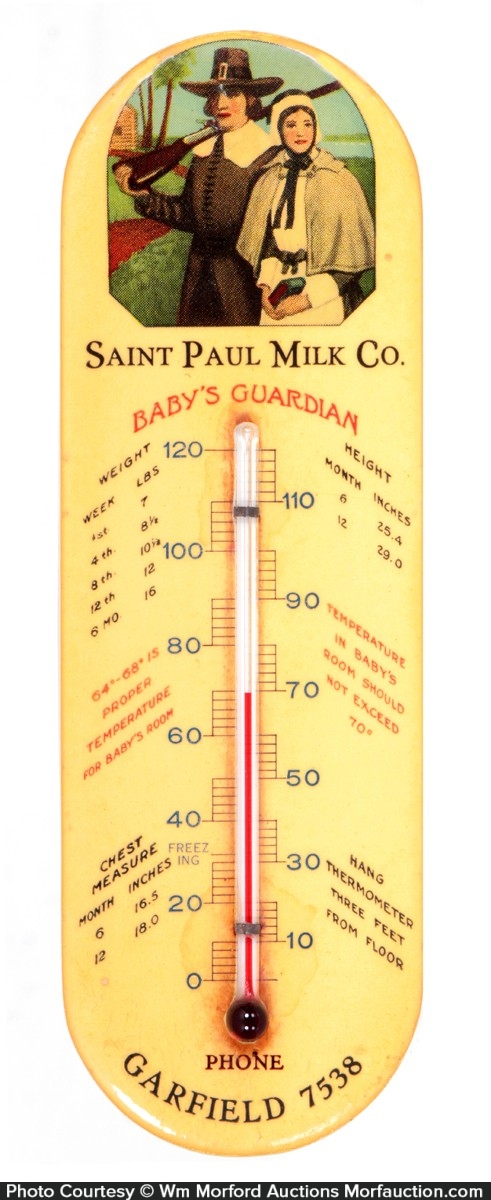 Saint Paul Milk Thermometer • Antique Advertising