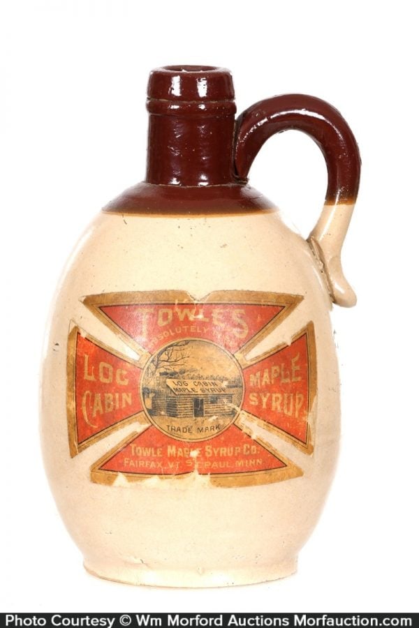 Towle's Log Cabin Syrup Jug • Antique Advertising