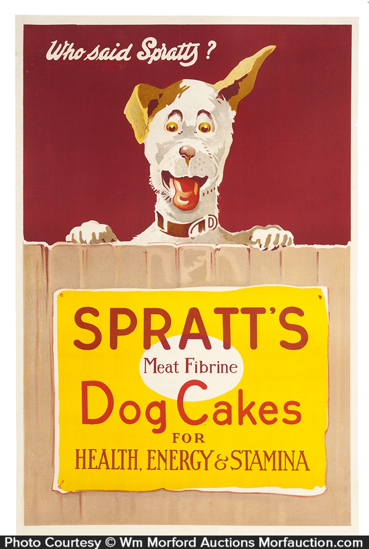 Playing Cards 1 Single Card Old Wide SPRATTS DOG CAKES Advertising SAINT BERNARD
