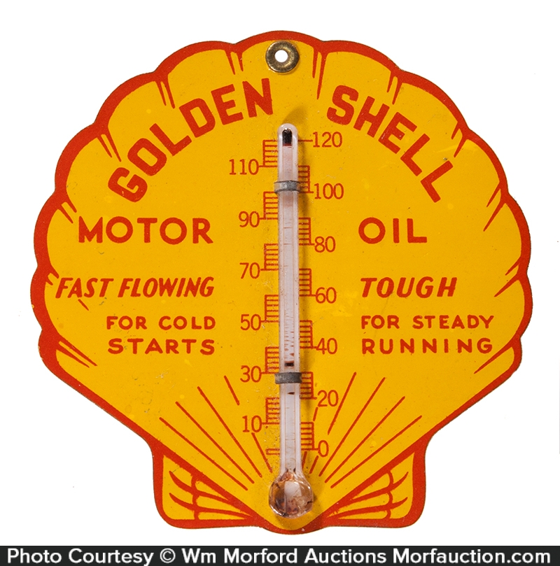 Golden Shell Oil Thermometer • Antique Advertising