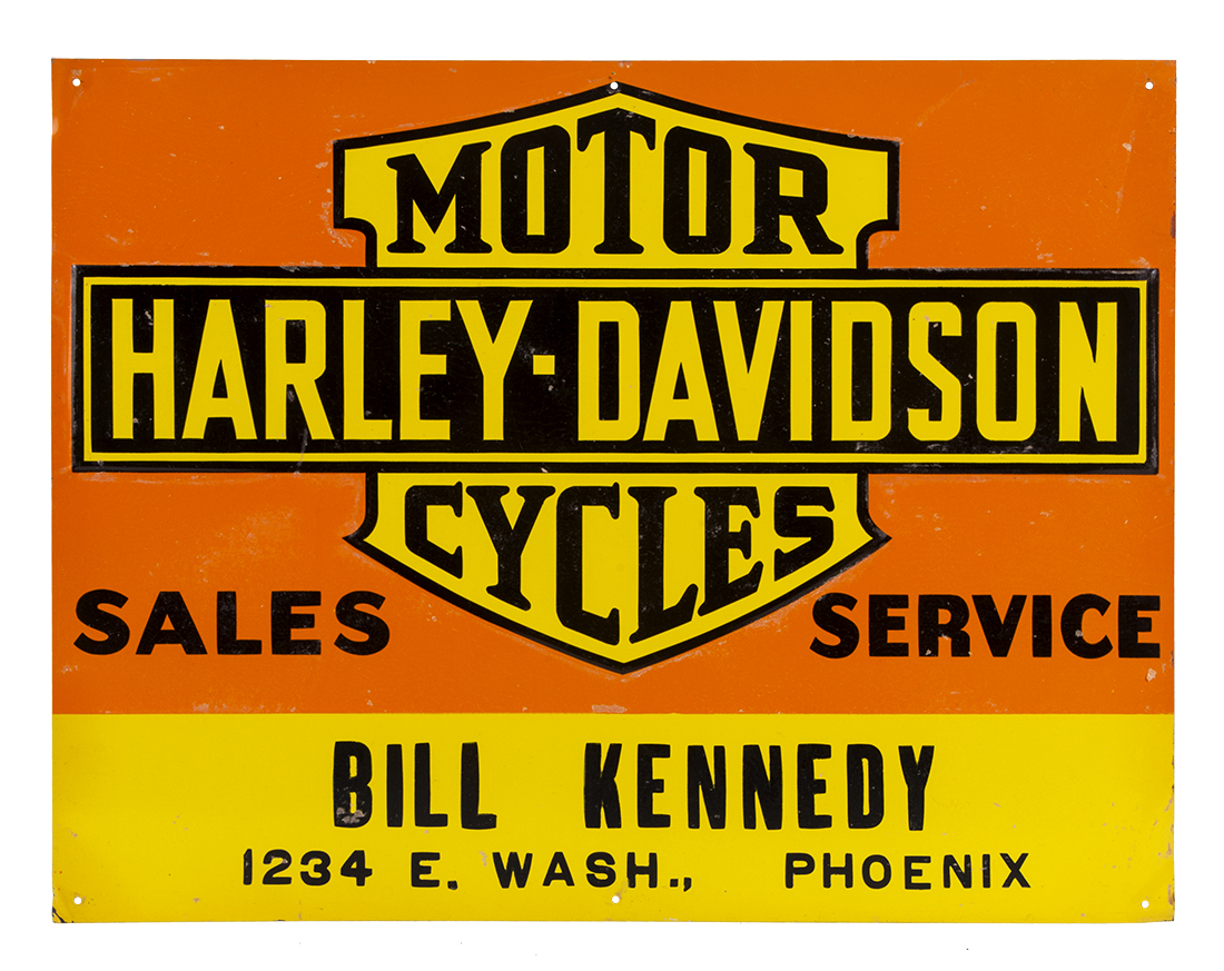 Vintage Harley Davidson Porcelain Sign Motorcycle Gas Oil Advertising Dealer 12