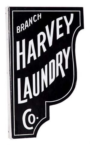 Harvey Laundry Porcelain Sign • Antique Advertising