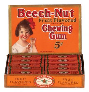 Beech-Nut Fruit Gum Box (Orange) • Antique Advertising